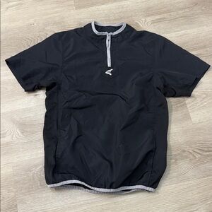 Black Short Sleeve Zip-Up Shirt